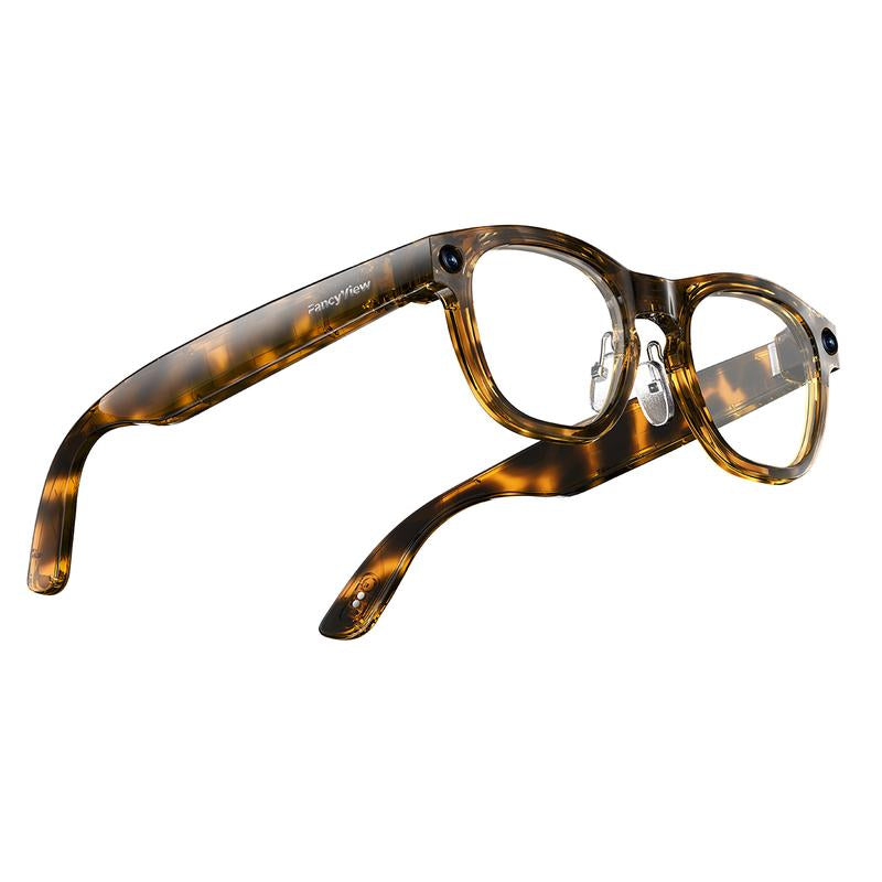 Revolutionary Fancyview AI Smart Glasses - Wi-Fi 6, 16GB Storage, Hands-Free Camera, Lightweight Matte Black Frame