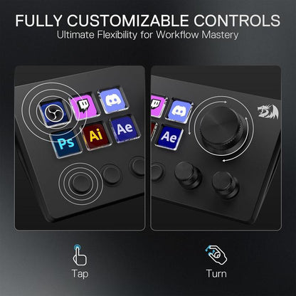Redragon SS551 Stream Station - Ultimate All-In-One Macro Pad with LCD Keys & Dials for Content Creators and Gamers - PC & Mac Compatible