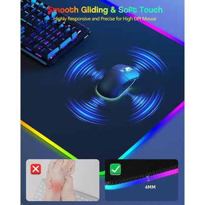 Ultimate RGB Wireless Charging Gaming Mouse Pad with Phone Stand - 31.5"x15.8" - 24 Light Effects, Non-Slip, Waterproof, Ultra-Smooth Surface