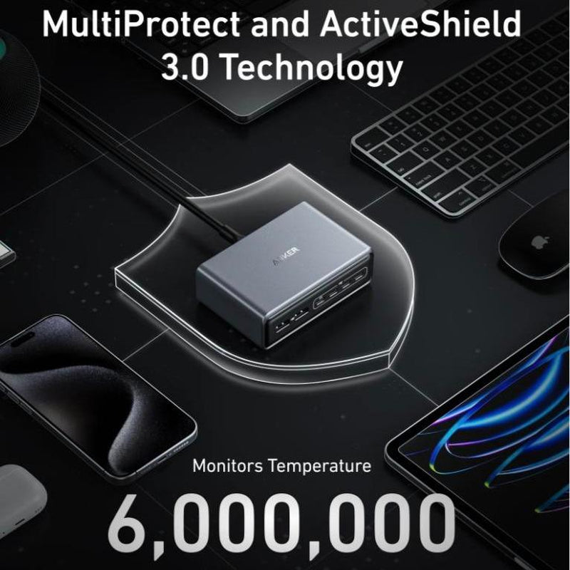 Anker Prime 200W GaN Charger - 6-Port PD Fast Charging for iPhone, Samsung, MacBook, Dell & More!