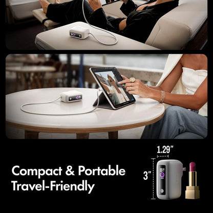 LISEN 3-in-1 Fast Travel Charger: 35W Wall Charger & 27W Power Bank with 3.3FT USB-C Cable - 7000mAh Battery Pack for iPhone 17/16, Galaxy, Pixel 10 - Portable & Foldable Design