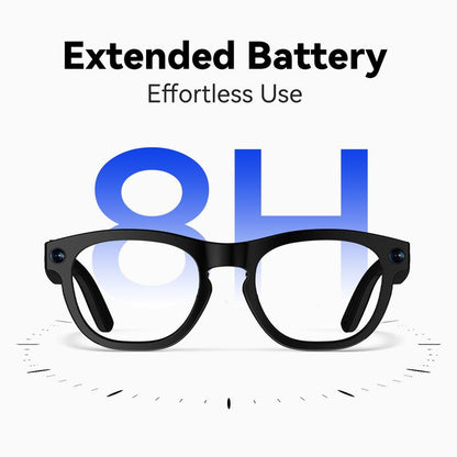 Revolutionary Fancyview AI Smart Glasses - Wi-Fi 6, 16GB Storage, Hands-Free Camera, Lightweight Matte Black Frame