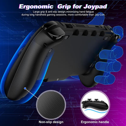 Ergonomic Wireless Switch Joypad Controller - 9 Color LED Lights, Perfect for Handheld Mode (Not for Switch 2) - Black/White