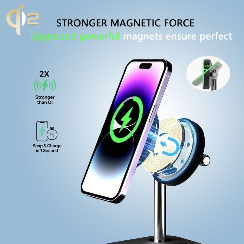Ultimate 5-In-1 Wireless Charging Station with Digital Clock & Wake-Up Light for iPhone 16/15, Apple Watch Ultra 2/10, and All AirPods Models