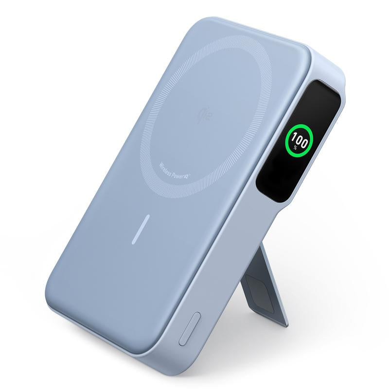 Anker Maggo 10,000mAh Power Bank - Qi2-Certified 15W Ultra-Fast MagSafe Charger with Smart Display & Foldable Stand