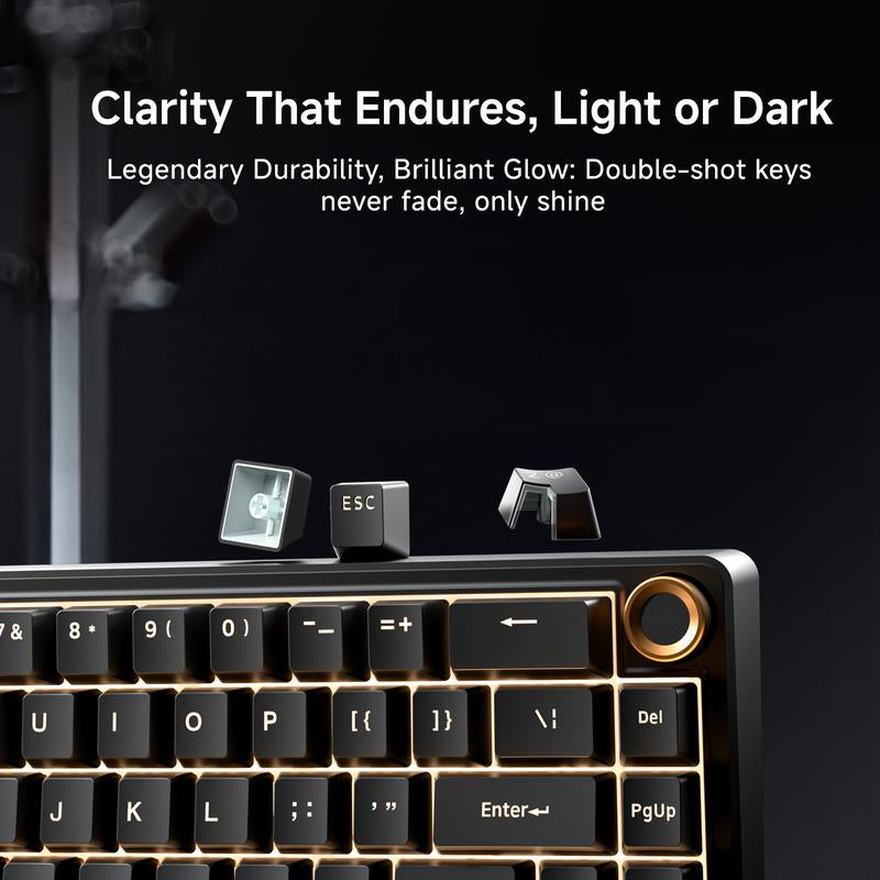 KEMOVE DK68E/T68E 60% Hot-Swappable Mechanical Gaming Keyboard - Gasket-Mount Design, Creamy Sound, RGB Backlit, Programmable Volume Knob, Pre-Lubed Switches, USB-C Wired