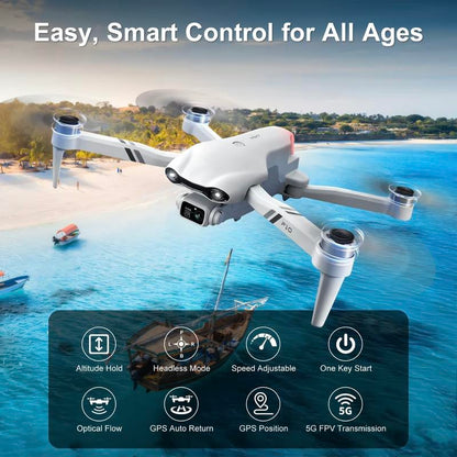 2025 F10 Pro Aerial Drone - 4K UHD EIS Camera, GPS, 5G WiFi, Brushless Motors, Smart Obstacle Avoidance & Dual Batteries for Ultimate Adventure!
