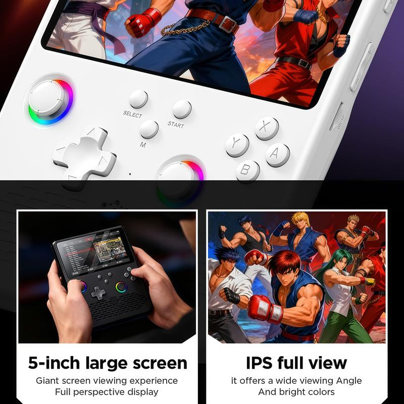 2025 Retro Handheld Game Console - Upgraded Linux System, 5" IPS Screen, 64GB TF Card with Preinstalled Games