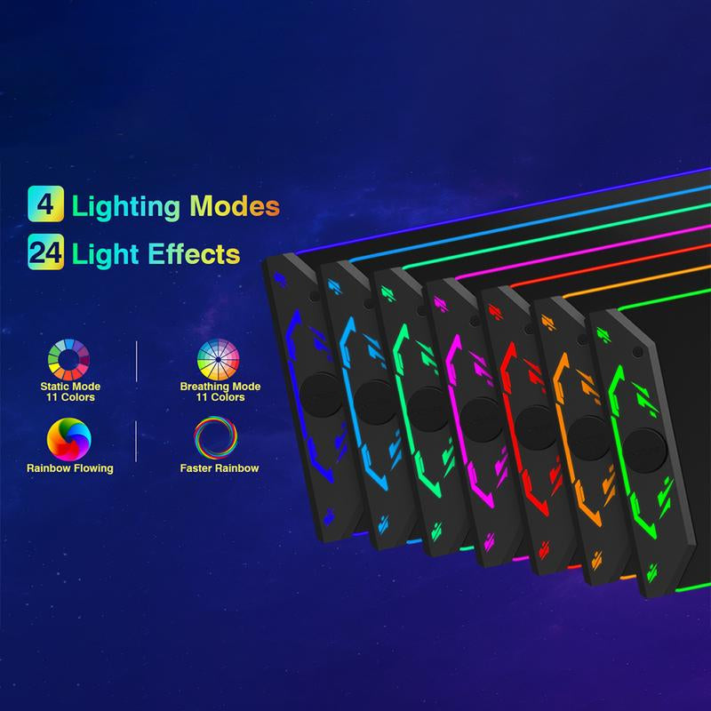 HIWE RGB Extra Large Gaming Mouse Pad with 15W Magnetic Wireless Charging - 24 Light Effects, Waterproof & Non-Slip Base for Ultimate Gaming Experience