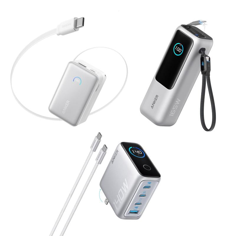 [Live Only]Anker Nano Power Bank, 10,000Mah Portable Charger and Anker 140W Laptop Charger, 4-Port Multi-Device Charging and ANKER 25000Mah 165W USB-C Power Bank