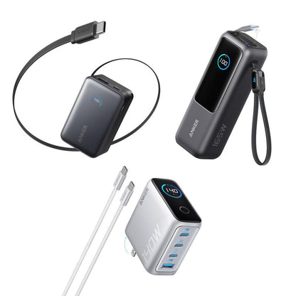 [Live Only]Anker Nano Power Bank, 10,000Mah Portable Charger and Anker 140W Laptop Charger, 4-Port Multi-Device Charging and ANKER 25000Mah 165W USB-C Power Bank