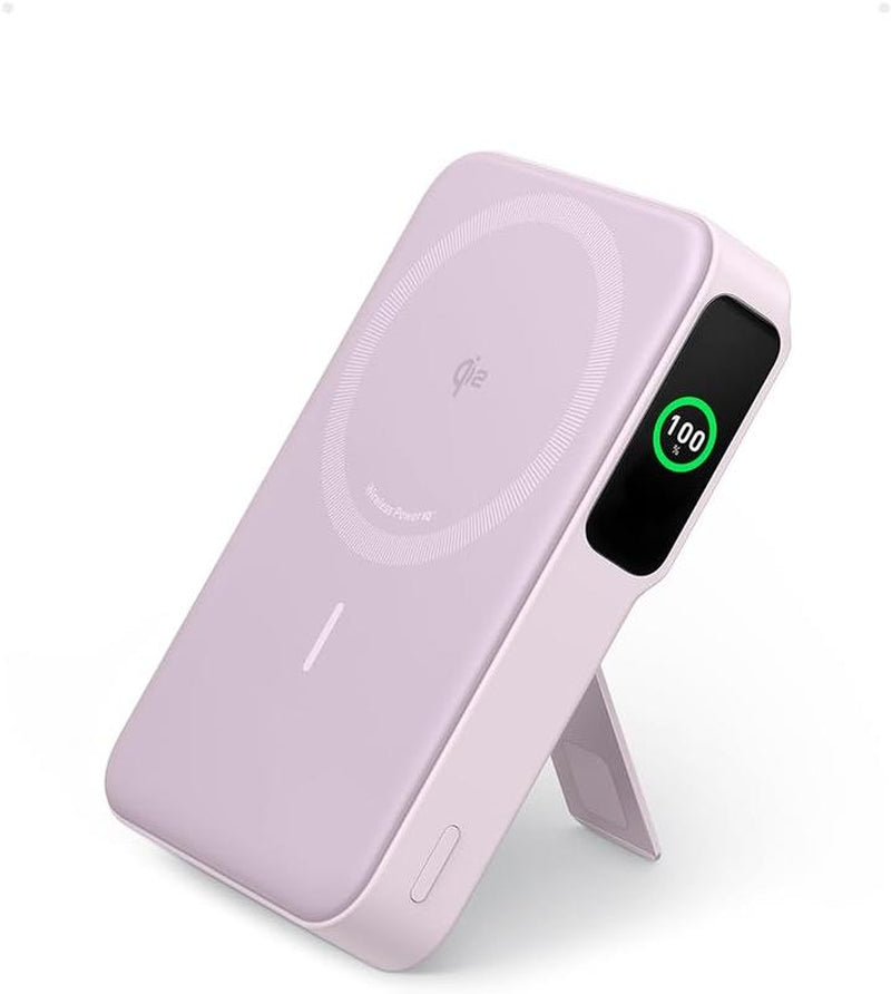 Anker Maggo 10,000mAh Power Bank - Qi2-Certified 15W Ultra-Fast MagSafe Charger with Smart Display & Foldable Stand