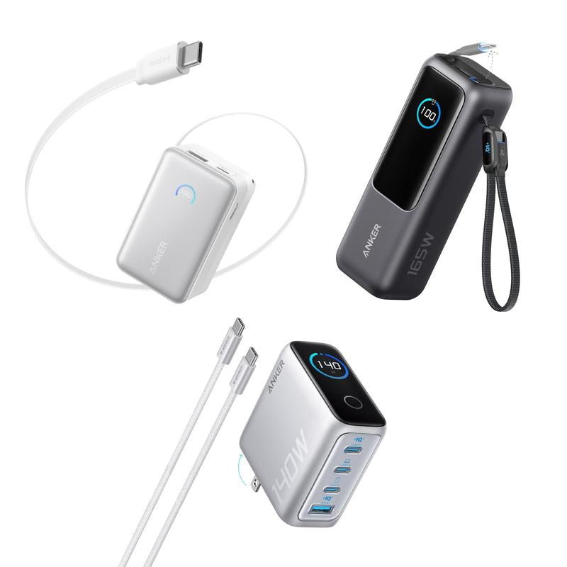 [Live Only]Anker Nano Power Bank, 10,000Mah Portable Charger and Anker 140W Laptop Charger, 4-Port Multi-Device Charging and ANKER 25000Mah 165W USB-C Power Bank