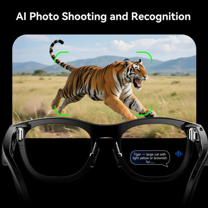 Revolutionary Fancyview AI Smart Glasses - Wi-Fi 6, 16GB Storage, Hands-Free Camera, Lightweight Matte Black Frame