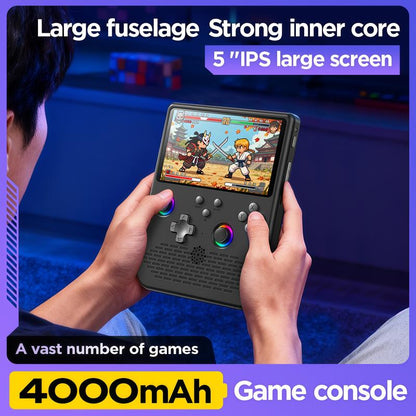 2025 Retro Handheld Game Console - Upgraded Linux System, 5" IPS Screen, 64GB TF Card with Preinstalled Games