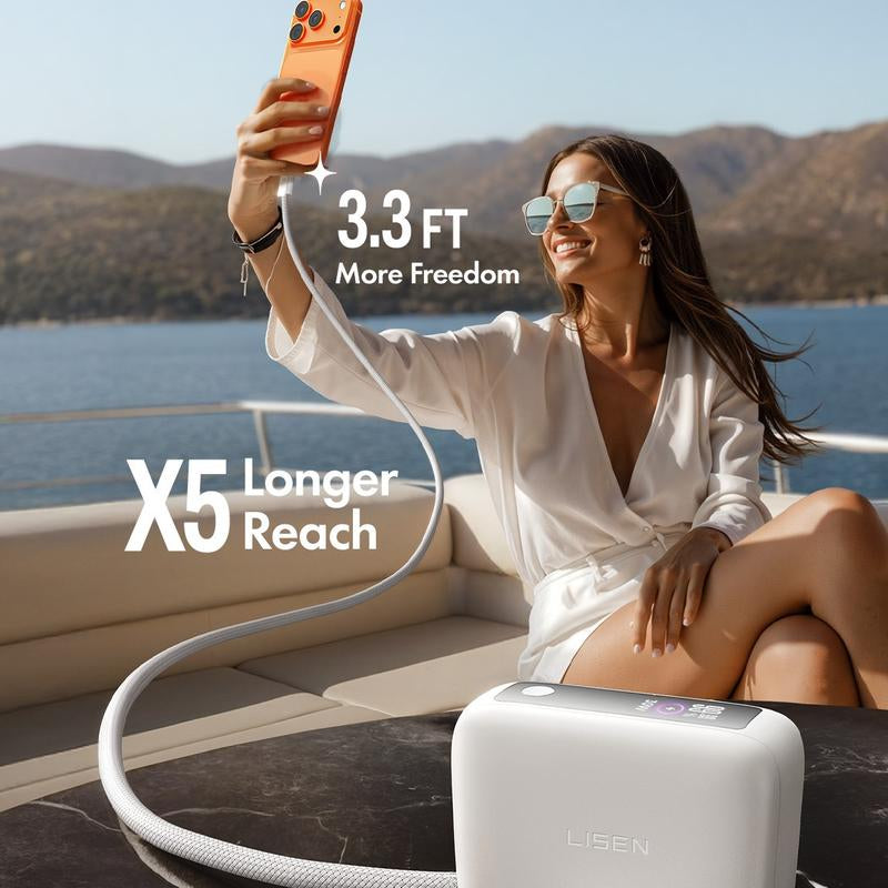 LISEN 3-in-1 Fast Travel Charger: 35W Wall Charger & 27W Power Bank with 3.3FT USB-C Cable - 7000mAh Battery Pack for iPhone 17/16, Galaxy, Pixel 10 - Portable & Foldable Design