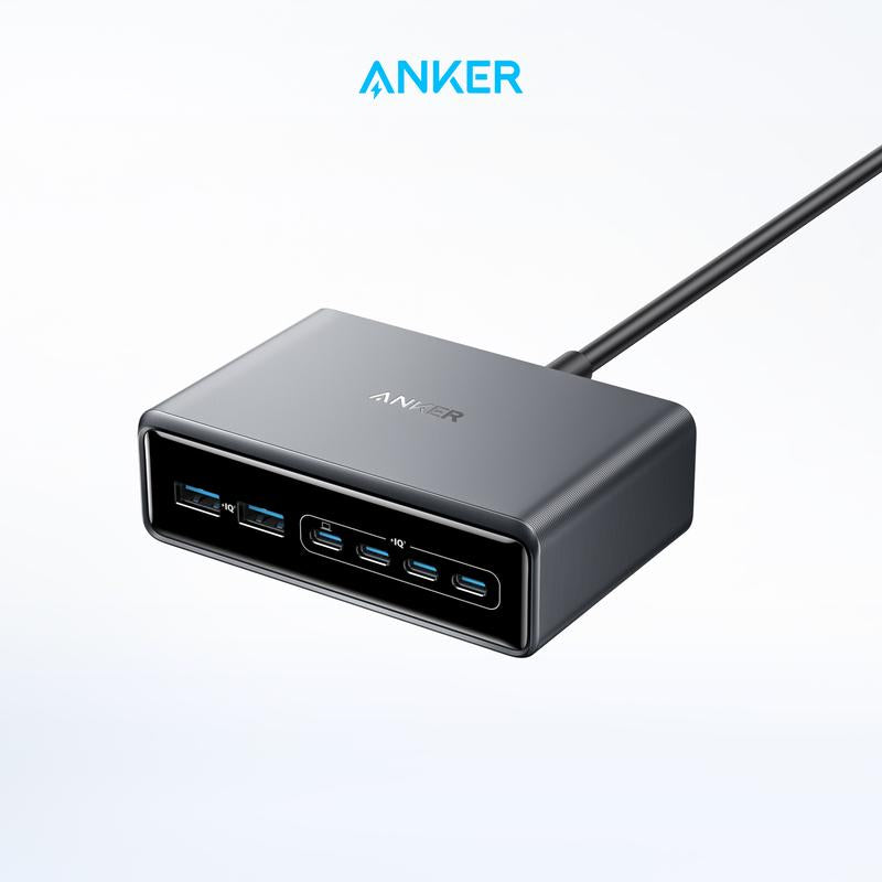 Anker Prime 200W GaN Charger - 6-Port PD Fast Charging for iPhone, Samsung, MacBook, Dell & More!