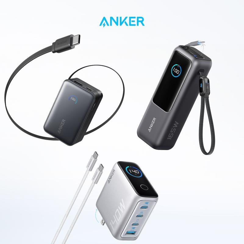 [Live Only]Anker Nano Power Bank, 10,000Mah Portable Charger and Anker 140W Laptop Charger, 4-Port Multi-Device Charging and ANKER 25000Mah 165W USB-C Power Bank
